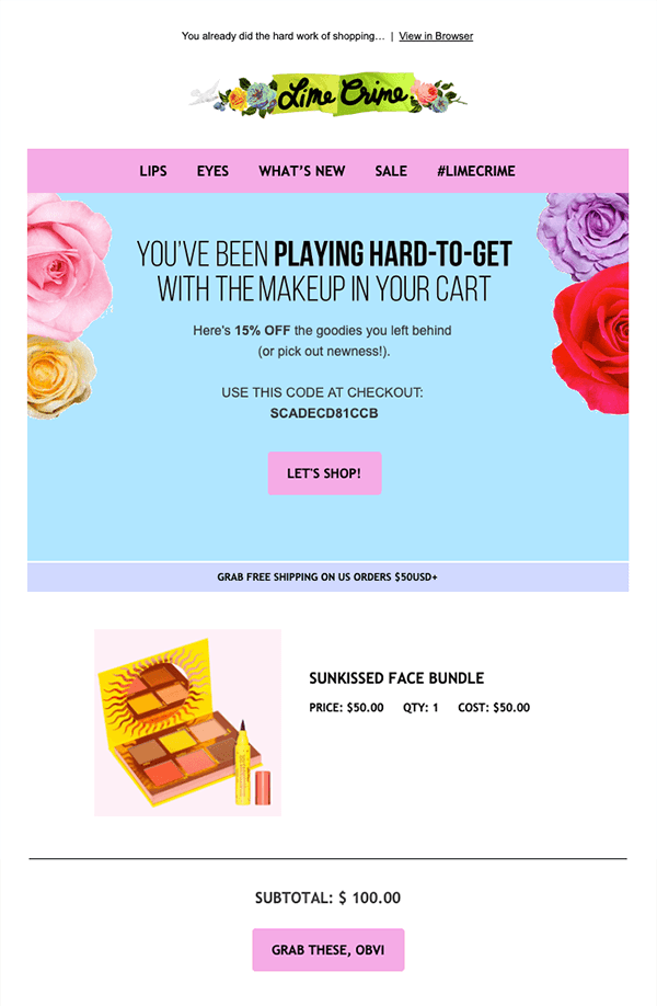 Lime Crime add value